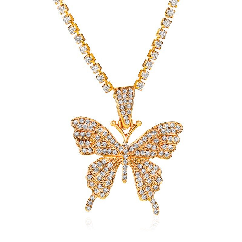 2021 new Double Layer Big Butterfly Necklace