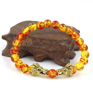 Natural Stone Dragon Beads Bracelet