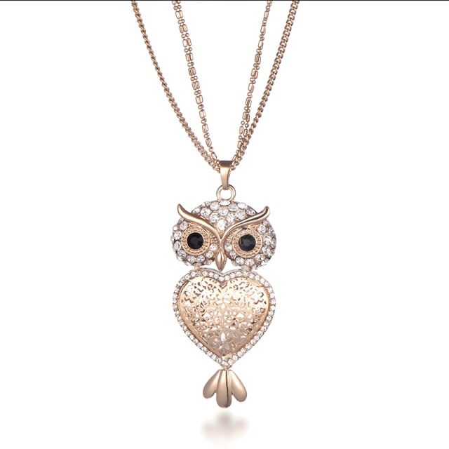 2021 New Clear Crystal Owl Necklaces