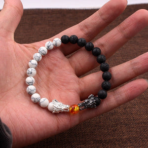 Natural Stone Dragon Beads Bracelet